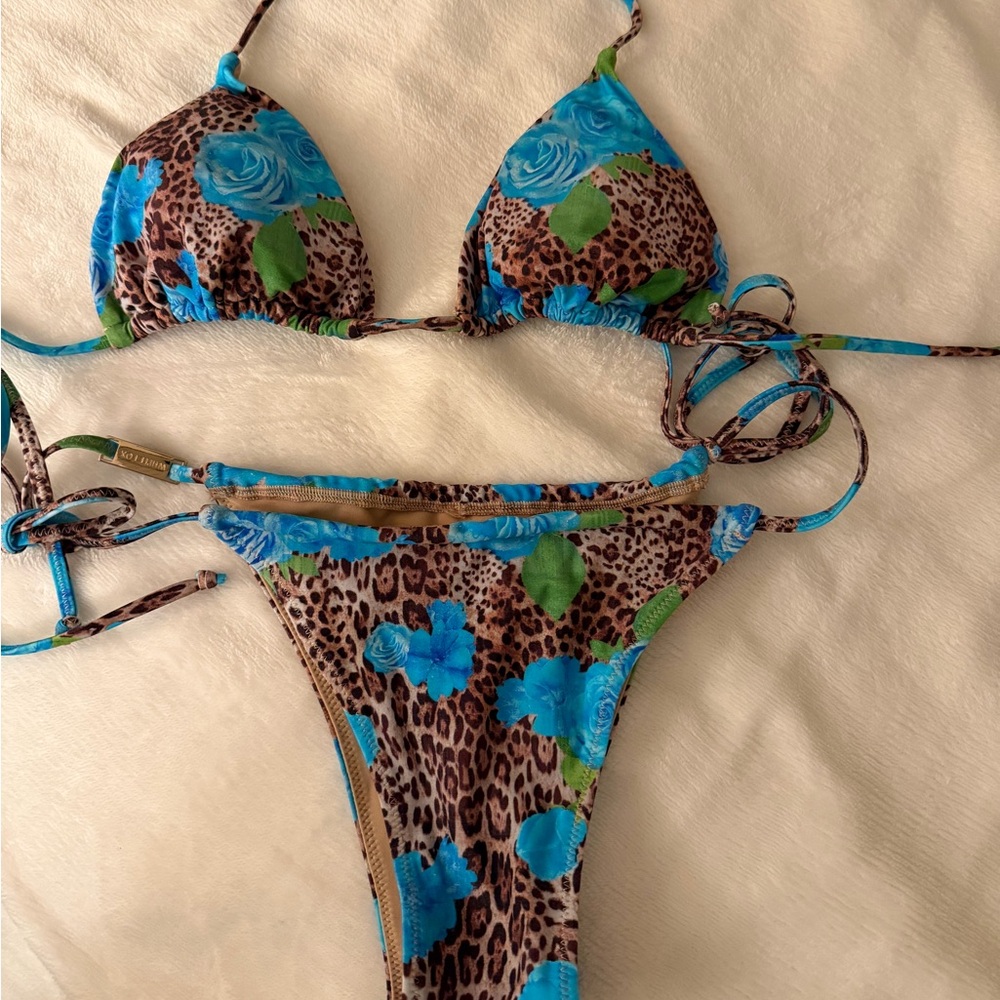 Blue Floral Leopard Bikini